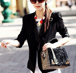 Bolsa Preta Leopardo